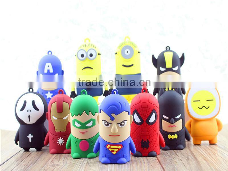 PVC Cartoon superman portable power bank 5200mAh
