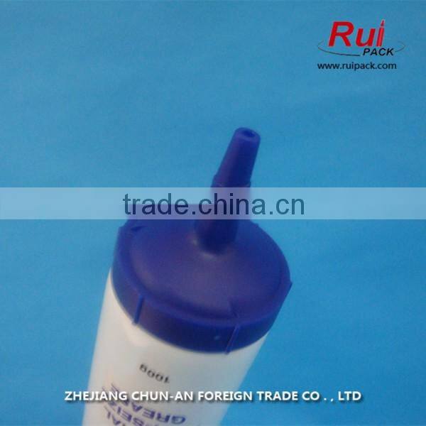 Empty cosmetic tube packaging for cream,printing tube with point mouth cap,plastic tube for cleaning