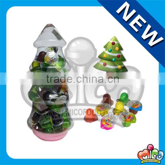 100pcs mini jelly cup in Christmas Tree jar
