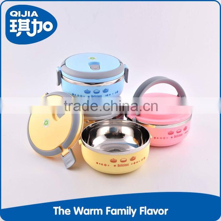 Easy cleaning stainless steel custom lock lunch box with handle