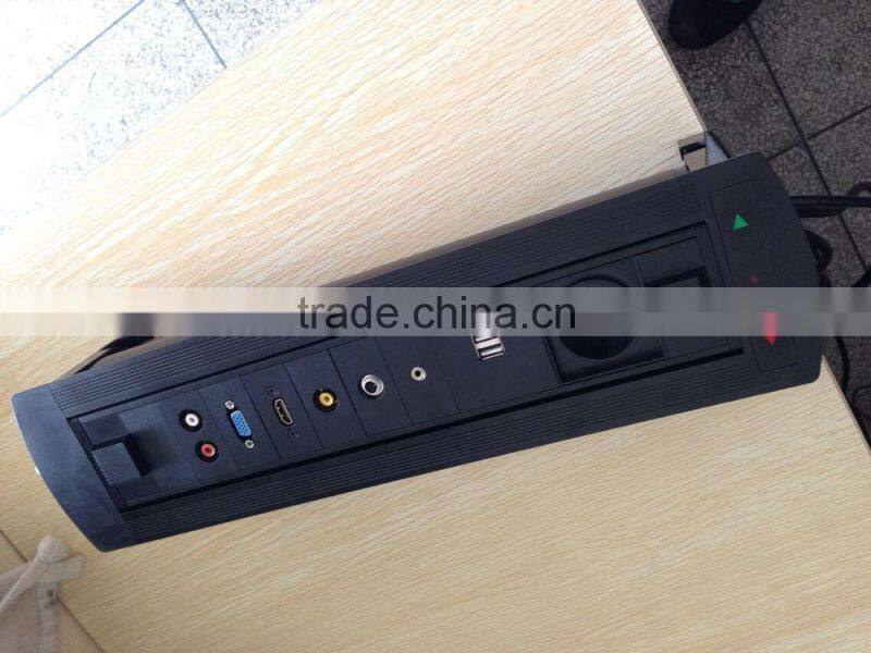 BW-T66 Electric Flip Up Desk Power Outlet USB For Board Table