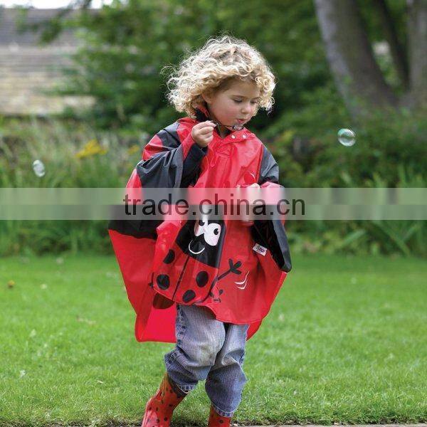 Waterproof Adult Kids Plastic Reusable Printed PVC Rain Poncho