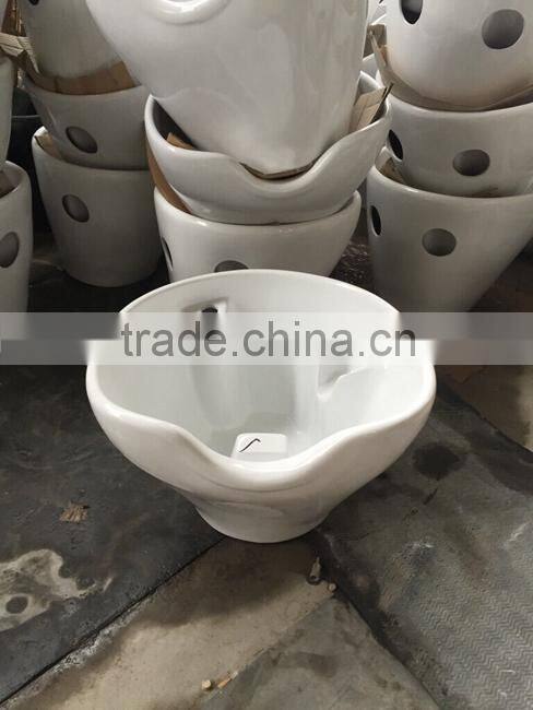 Hot sale furniture barber shop hair ceramic lie down salon wash basin