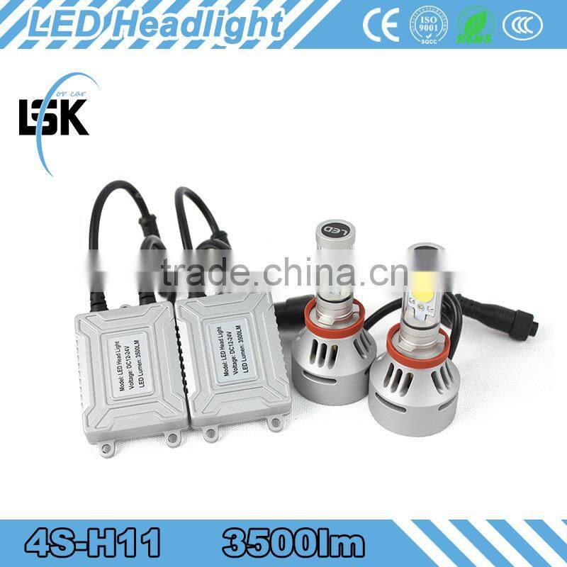 brightness light 4s led headlight 12v 24v 35w h11 waterproof led headlamp for auto / motor