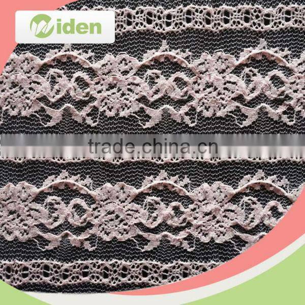 New arrival productions pink color nylon net lace chantilly lace fabric