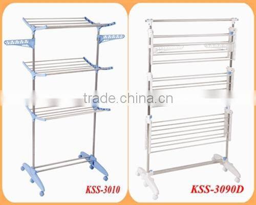 Folding Stainless Steel 3 Tiers Sliding Clothes Rack