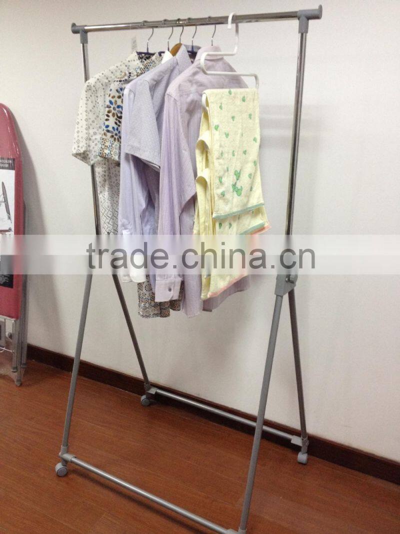 Movable Single Pole Telescopic Floor coat hanger clothes rack