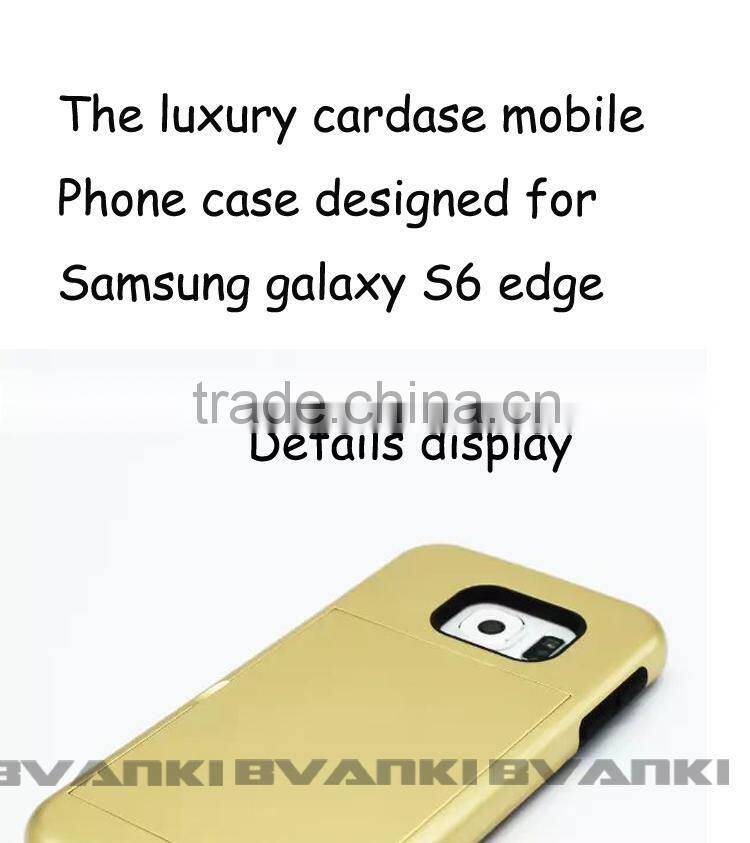 multifunction Card Holder Stand Phone Case for samsung galaxy s6 edge case 2015 High Quality smart flip cover case for Samsung