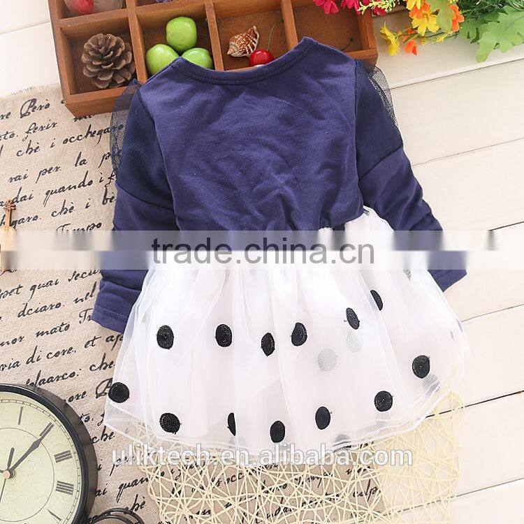 bow knot and dot dresses fall kids clothing