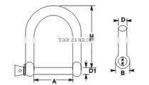 Manufacturer Price Galvanized European Type Dee Drop Forged D Shackle 4-25mm in China rigging hardware
