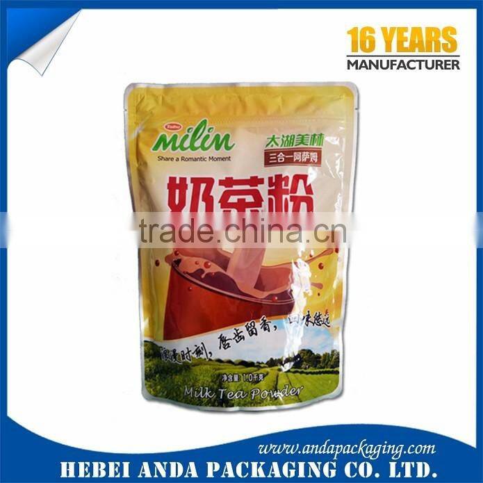 Moisture Proof Heat Sealing Cocoa Powder Plastic Packaging Bag/ Laminated Plastic Zipper Bag for Whey Protein Powder Packaging