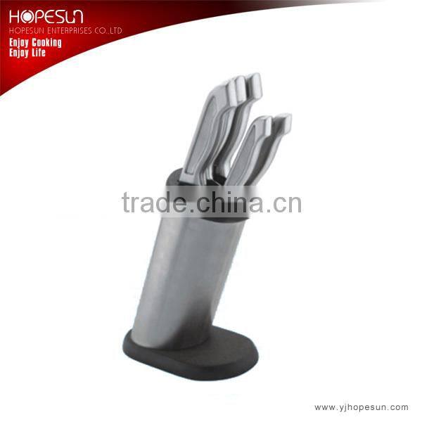 Unique block knife set with nice look stainless steel handle