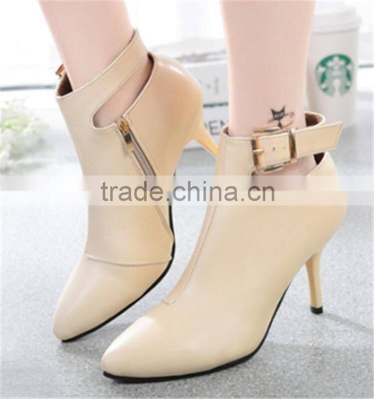 Black women pointy toe high heel knee high boots Pencil high heel 9cm shoes