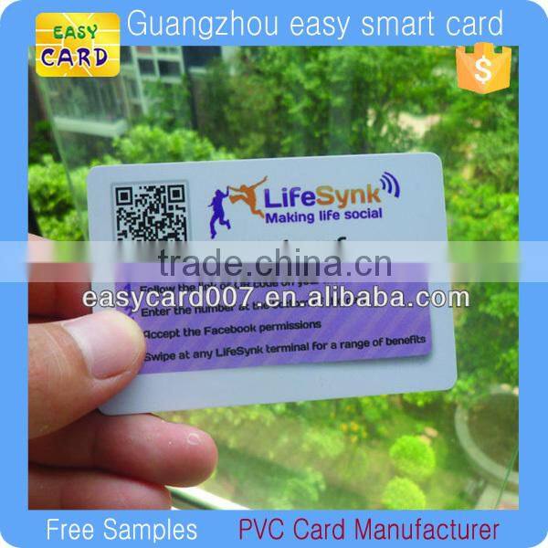 Offset printing qr code pvc business card