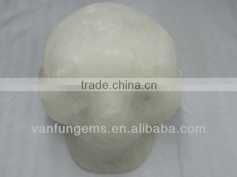 Different size Milkly Quartz gemstone skull