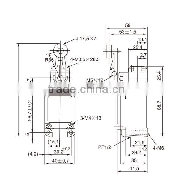 CNTD 2016 New Momentary Rotary Adjustable Roller Lever Arm Limit Switch 1NO 1NC CWLCA2-2