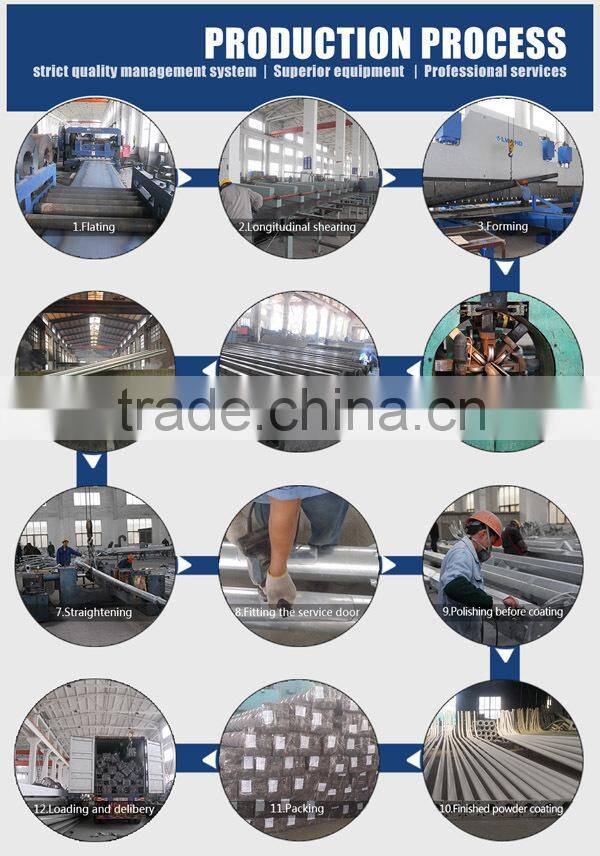 hot dip galvanized octagonal steel pole