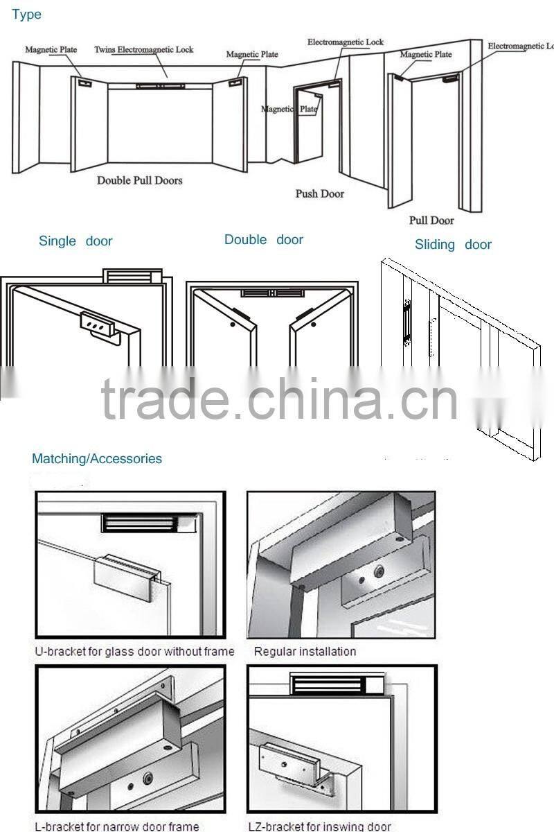 Proyu waterproof 270kg single door magnetic safety lock PY-EL5-2W