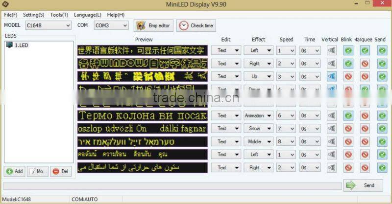 (Direct Manufacturer) LED name card Badge,SMD led displays,led mini board ,led running messge displays48x12 pixel