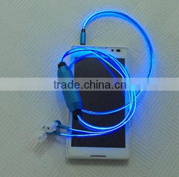 novelty el wire flash earphone and headphone for christmas gift item