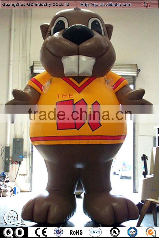 Giant custom standing inflatable beaver cartoon for promotional