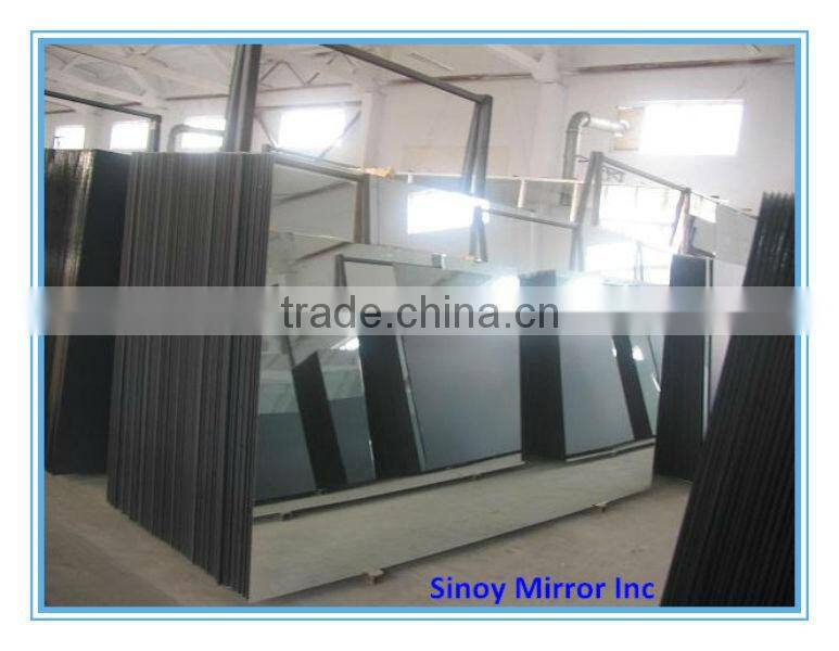 Quality silver coated or aluminum coated bedroom wardrobe sliding mirror doors