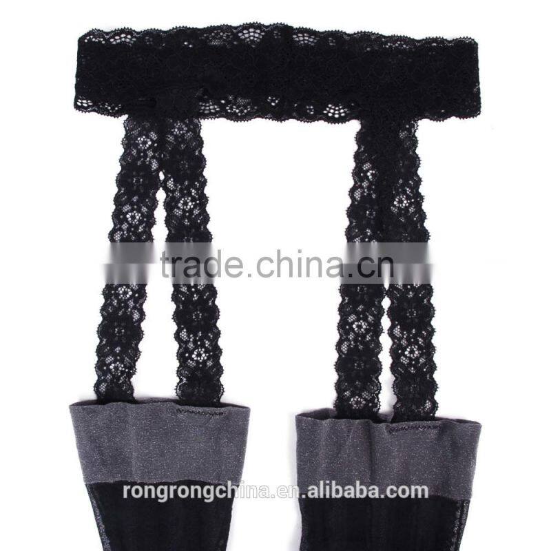 Japanese Sexy Women Sheer Lace Top Tigh High Stockings