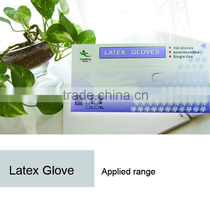 Hot sales medical disposable natural latex examination gloves powder/powder free latex glove from Malaysia