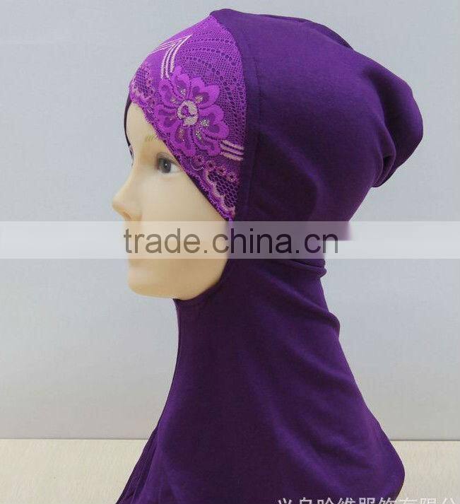 C032 new style lace criss-cross ninja inner underscarf,full underscarf to cover neck