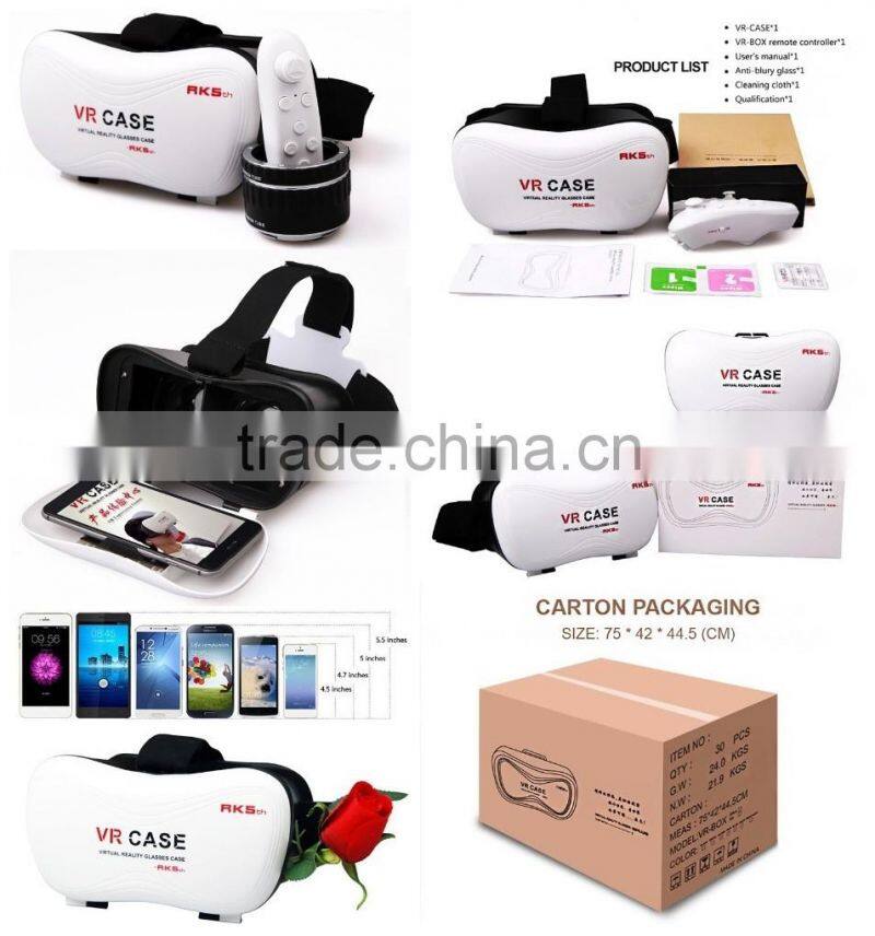 Super quality VR Case 3D Movies Games Headset Real Virtual Reality VR 3D Glasses