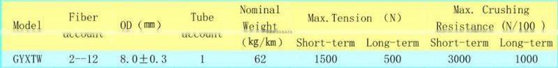 GYTA/GYXTW/GYFTY/GYTS/GYXTC8S/ADSS 12 core single mode Fiber Optic Cable