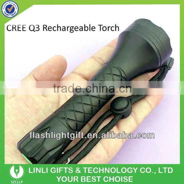 q3 led Rechargeable cree portable flashlight