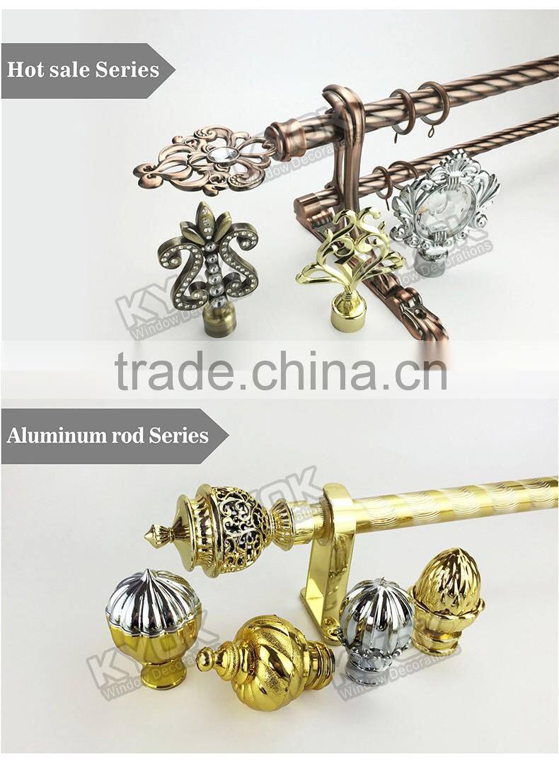 KYOK black color durable curtain finials,black color curtain finials for iron curtain poles with cheap price