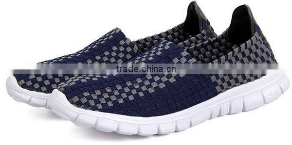 Handmade Elastic Upper Lady Men Woven Casual Shoes