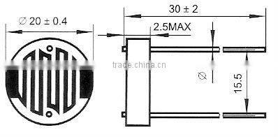 Optical Plastic Shell, 20mm LDR / CDS sensor / resistor, photoresistance