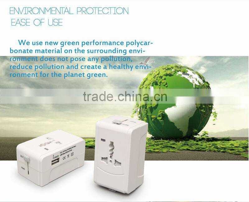 UK AUS US EU plug Universal travel adapter with Single USB