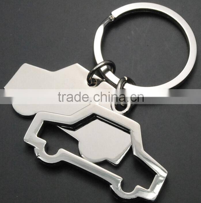 Hot sale cheap metal 3d customized car shaped keychain