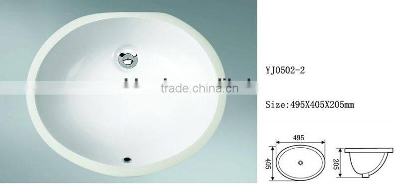 YJ0502-2 Ceramic Oval Under Mable Counter Basin Wash sink Cabinet Basinet Basin