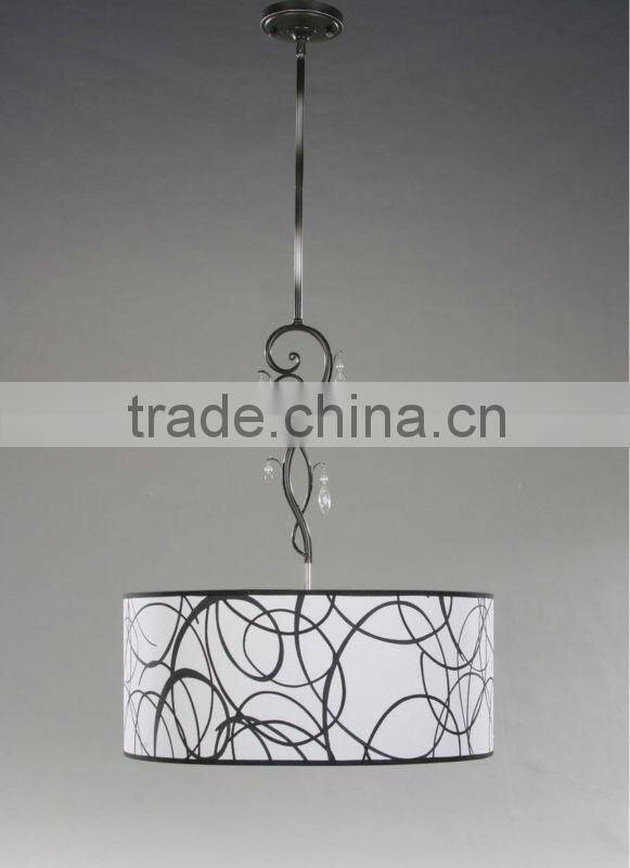 2015 Classical white modern fabric shade pendant lamp lighting fixture
