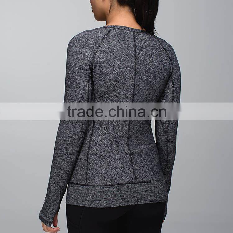 Cheap custom women blank t shirt ladies long sleeve blouses with high quality low prices made in China