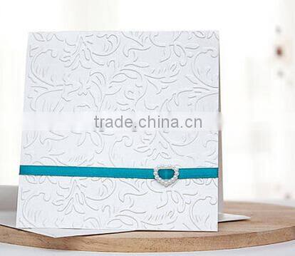 Excellent White embossed wedding invitations wholesale gift cards with engraving