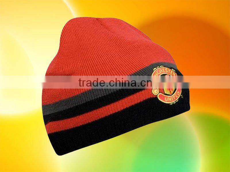 boy's knitted beanie hat with embroidery