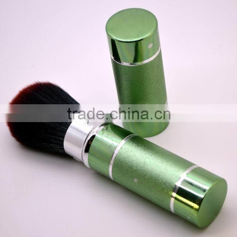 retractable powder brush,aluminum handle cosmetic tools