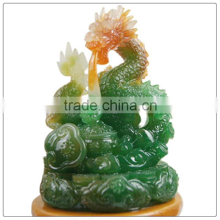 RESIN Dragon statue , jade color dragon figurine