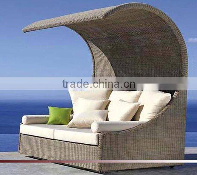 2016 Hot sale modern outdoor rattan furniture Lounge bed