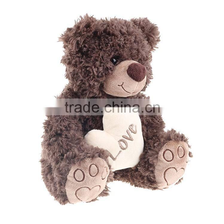 2016 good creative lovely plush red heart teddy bear