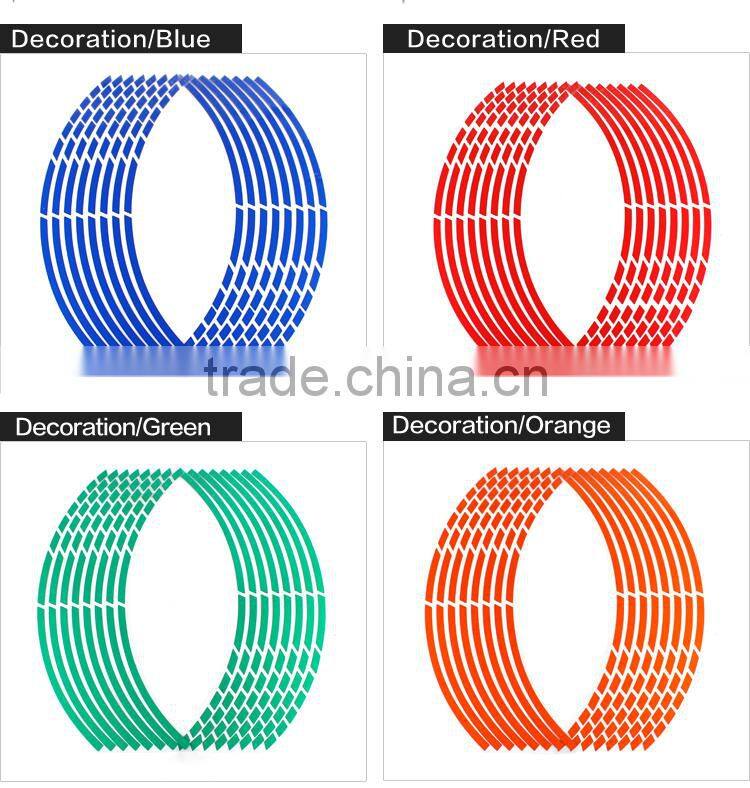 Reflective wheel stickers for motorcycle rim stripes 18 inches decoration