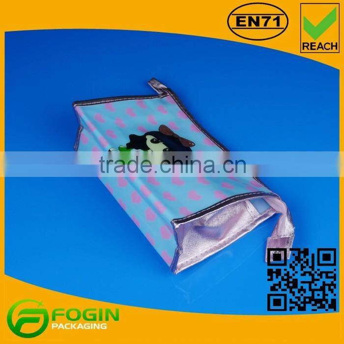 travel zipper pvc stand up cosmetic bag