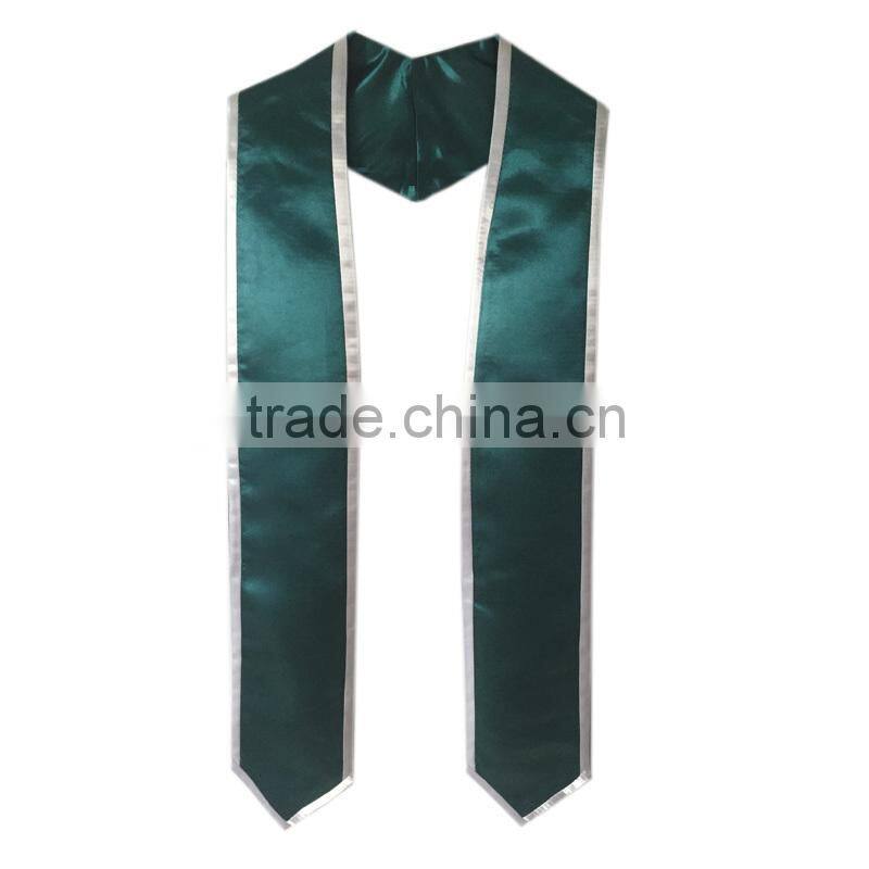 Wholesale Graduation Stole Red Satin With White Rim