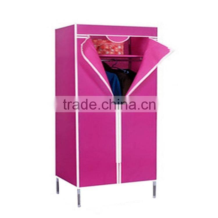 folding non-woven fabirc simple steel canvas wardrobe